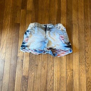 American themed jean shorts ~ plus sized